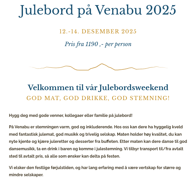 Venabu julebord